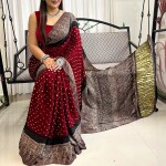 BANDHANI MODAL SILK AJRAKH PRINT ZARI PALLU SAREE