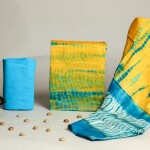 HAND BLOCK PRINTED CHANDERI SILK DRESS MATERIAL
