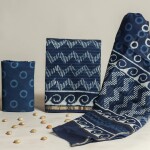 HAND BLOCK PRINTED CHANDERI SILK DRESS MATERIAL
