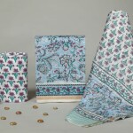 HAND BLOCK PRINTED CHANDERI SILK DRESS MATERIAL