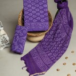 HAND BLOCK PRINTED COTTON SUIT WITH KOTA DORIA DUPATTA