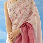 Linen French Knot Hand Embroidery Saree