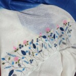Linen French Knot Hand Embroidery Saree