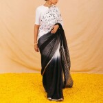 Linen French Knot Hand Embroidery Saree