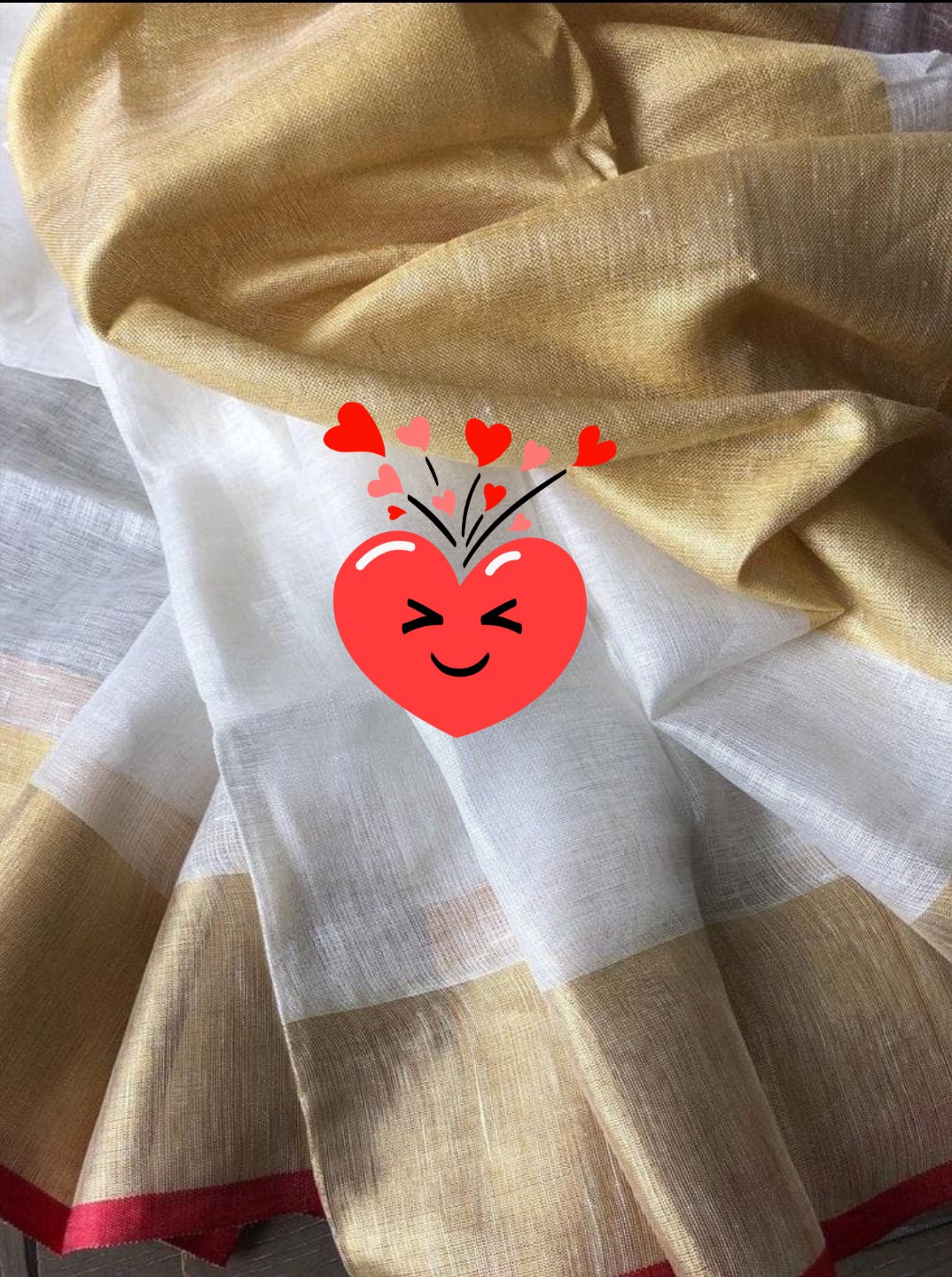 Handwoven Pure Linen Saree