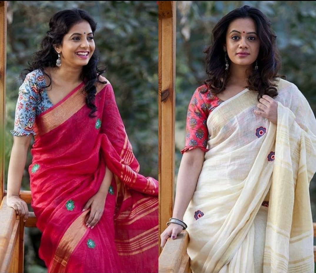HANDWOVEN PURE LINEN SAREE