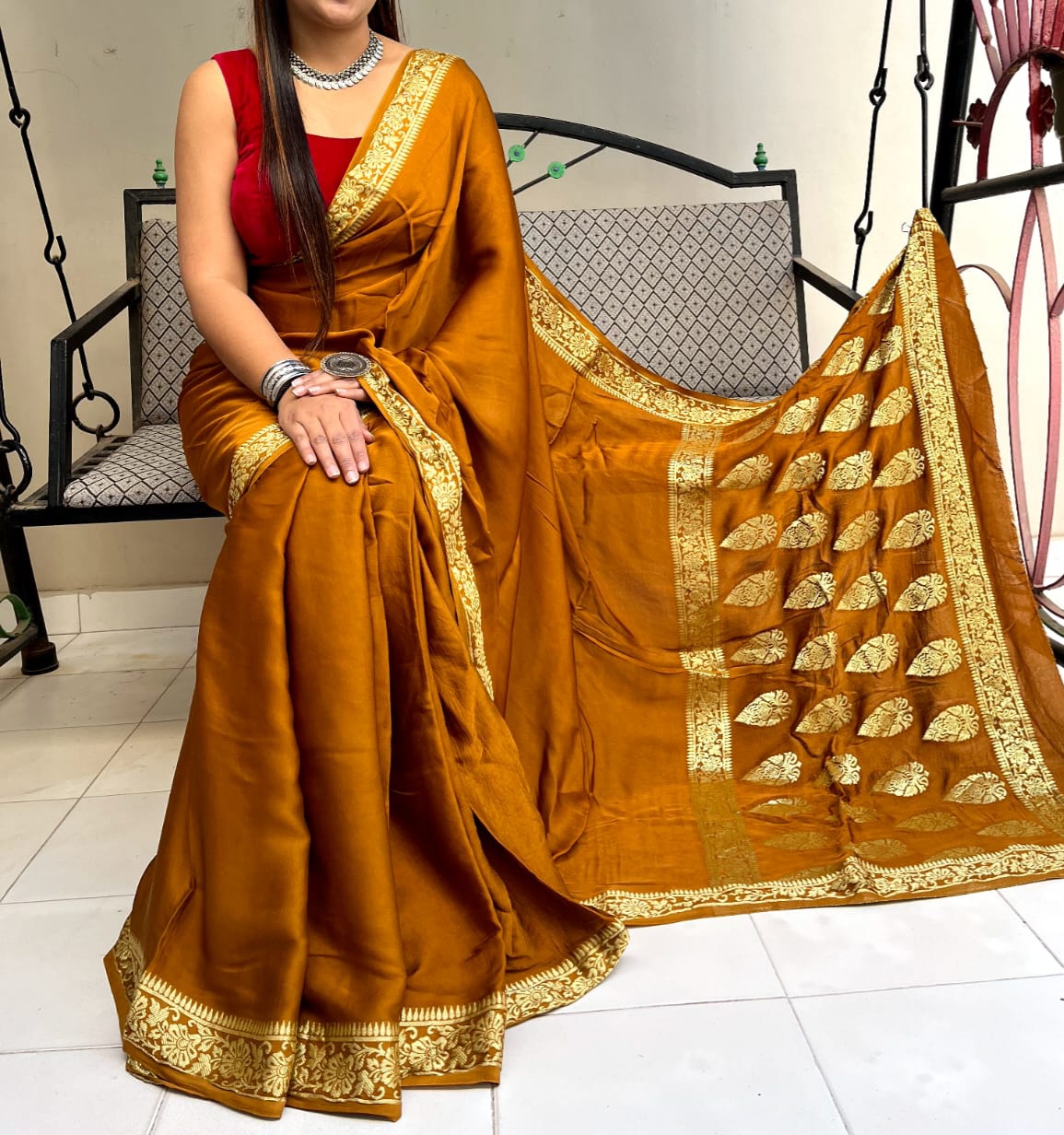 MODAL SILK ZARI BORDER SAREE