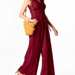 Red-Maroon Solid Belt Plazzo Jumpsuit