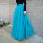 Sky-Blue Soft Net Base Stylish Skirt