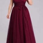 Maxi Long Double V-neck Tulle Bridesmaid Dresses