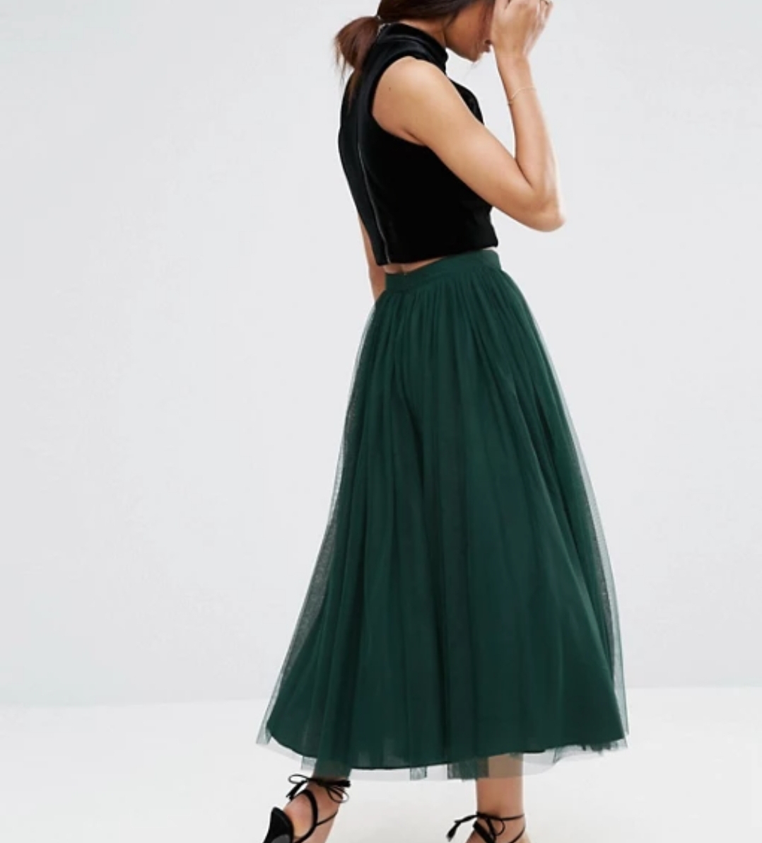 Tulle Prom Skirt with Black Crop Top