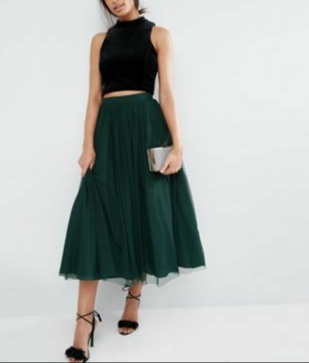 Tulle Prom Skirt with Black Crop Top