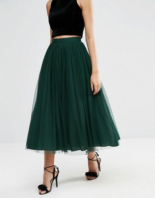 Tulle Prom Skirt with Black Crop Top