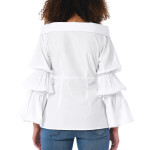 White Bell Sleeves Shirt